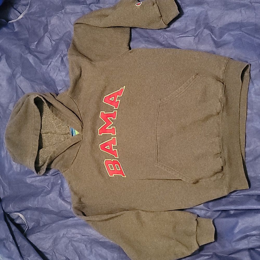 Alabama "Bama" Champion Pullover Hoodie Eco Fleece Charcoal Gray Kid's M 8
